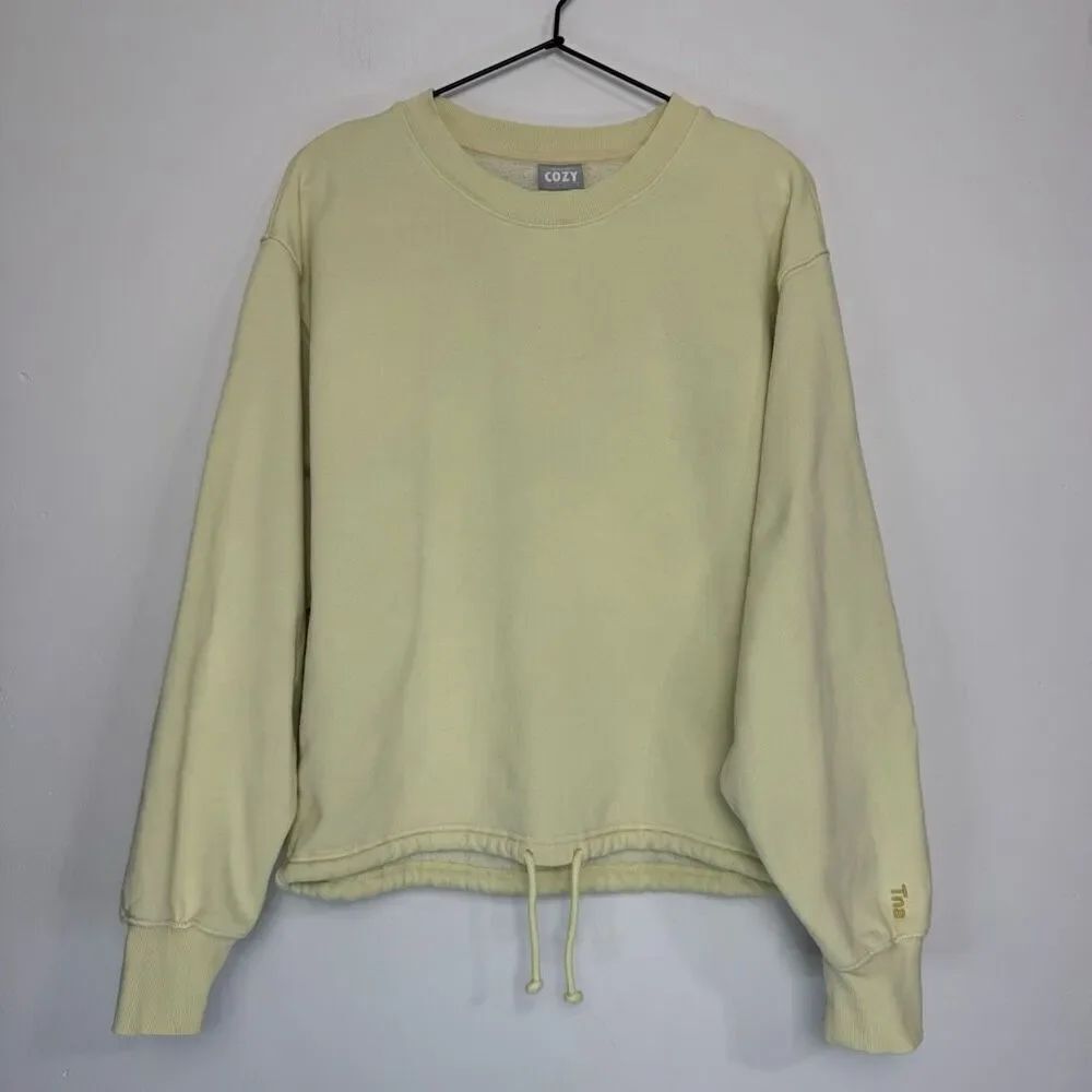 Aritzia TNA Cozy Fleece Cropped Boyfriend Crewneck Sweatshirt S